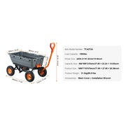 Bild in Galerie-Viewer laden, Amocart Dump Cart Poly Garden Dump Cart Easy to Assemble Steel Frame Dump Wagon with 2-in-1 Convertible Handle Safe Transport
