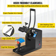 Load image into Gallery viewer, Amocart Hat Cap Heat Press 5.5 x 3.5 inch Heat Transfer Stamping Sublimation Machine Digital Display Clamshell DIY Advertising
