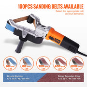 Charger l'image dans la visionneuse de galerie, Amocart Pipe Tube Polisher Sander 1000W Pipe Belt Sander 100-3200rpm Belt Sanding Machine for Burnishing Finishing Rust Removal
