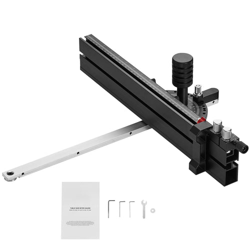 SucceBuy Precision Miter Gauge Standard Slot 3/4'' x 3/8'' Aluminum Alloy Table Saw 24/18/19-35 in Grating 15 Angle Stops DIY