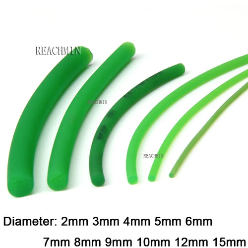 Green Polyurethane Conveyor Belts Diameter 2/3/4/5/6/7/8/9/10/12/15mm PU Round Drive Belt Meltable Cord