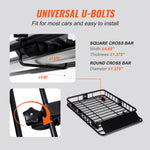 Amocart Roof Rack Cargo Basket 46"x36"x4.5" / 51"x36"x5" Rooftop Cargo Carrier Heavy-Duty 200LBS Capacity for SUV Truck Vehicle