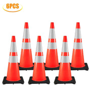 Load image into Gallery viewer, Amocart PVC 18/28/36 Inch Traffic Safety Parking Cones Reflective Collars Higher Warning for Traffic Control Construction Sites
