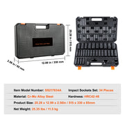 Load image into Gallery viewer, Amocart 26/65PCs US Drive Impact Socket Set Deep Standard Socket Set SAE Metric 6 Point CR-V Cr-Mo Alloy Steel Auto Repair

