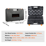Amocart 26/65PCs US Drive Impact Socket Set Deep Standard Socket Set SAE Metric 6 Point CR-V Cr-Mo Alloy Steel Auto Repair