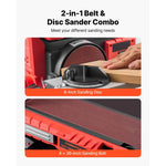 Amocart 6" Disc Sander & 4"x36" Belt Sander 400W Combo with 0 - 45° Adjustable Worktable & Dust Collection Port for Woodworking