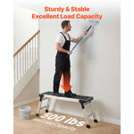 SucceBuy 500lbs Folding Work Platform 35.8x12.2in Aluminum Step Stool 16.5in Height with Locks for Painting & Maintenance & Home