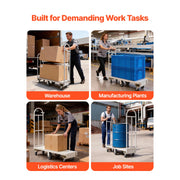 Bild in Galerie-Viewer laden, SucceBuy 2000LBS U-Boat Platform Truck Dolly Steel Utility Cart with Detachable Handles Industrial Hand Push Truck for Warehouse
