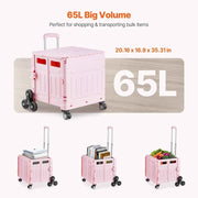 Load image into Gallery viewer, Amocart 150lbs Stair Climbing Cart Foldable Utility Hand Cart with Wheels Collapsible Crate Rolling Cart for Shopping Office
