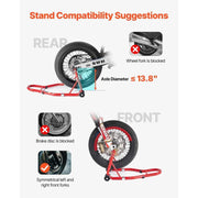 Load image into Gallery viewer, Amocart Motorcycle Stand Lift 850lbs Front Rear Combo Stand Lift Front Wheel Dual-Fork Stand Rear U+L Fork Swingarm Spool Stand
