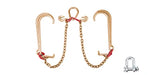 Amocart 5/16"×2' G80 V-Chain Bridle with 2 Legs & 15" J Hooks & T Hooks Industrial Grade Components Adjustable Chain Design
