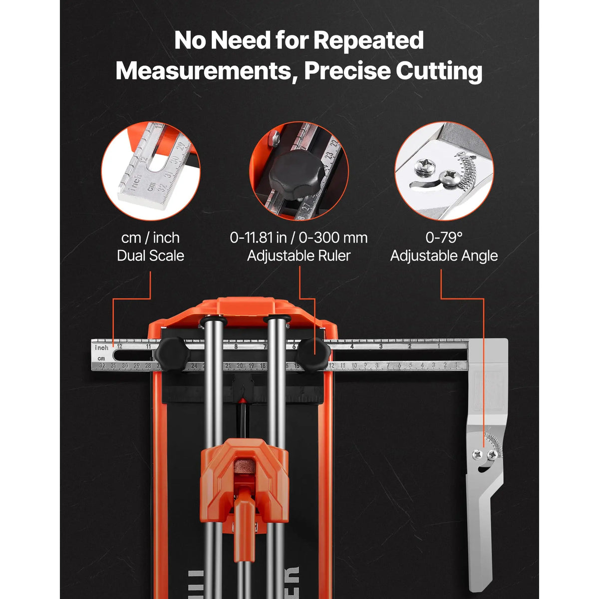 SucceBuy 17-Inch Manual Tile Cutter for Wall & Polished Tiles Double Rails for Precise Cutting Tungsten Carbide Wheel Precise Amocart