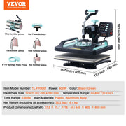 Charger l'image dans la visionneuse de galerie, Amocart Heat Press Machine Heat Transfer Machine with 30 oz Tumbler Press 360° Swing Away Digital T-Shirt Pressing Coating
