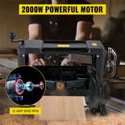 Charger l'image dans la visionneuse de galerie, Amocart Electric Planer 12.5/13 inch Thicknesser Wood Planer With Stand &amp; Dust Exhaust 1800W 8000RPM for Woodworking Power Tool
