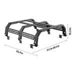 SucceBuy Overland Truck Bed Rack 49.2-67.9 in Width  Rack w/ Sidebar 900 lbs Static Capacity Duty Steel  w/Tacoma/Gladiator JT