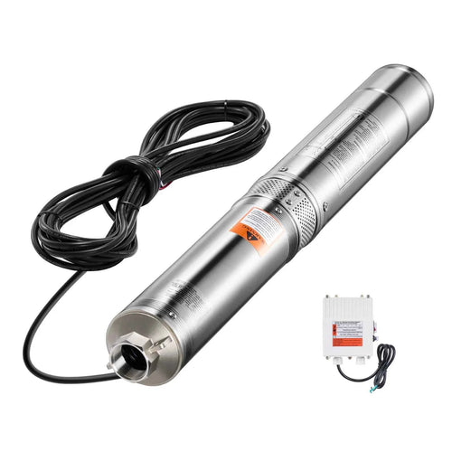Amocart Deep Well Submersible Pump 1HP / 1.5HP / 2HP Output Power 230V/115V 31.7 GPM Flow for Industrial Irrigation & Home Use