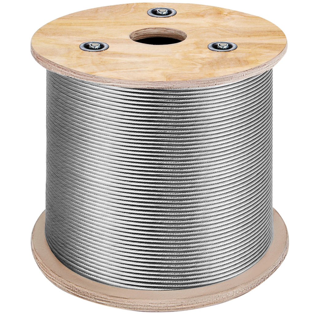 SucceBuy T316 Stainless Steel Cable 7x7 Steel Wire Rope 500FT Cable Railing Transport Wire Rope Cable for Railing Decking DIY
