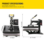 Amocart 5 6 8 in 1 Heat Press Machine T shirt Heat Transfer Printer Muntifunctional Sublimation Mug/Latte Mug/Hat/Plate/Bottle