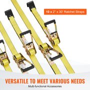 Load image into Gallery viewer, SucceBuy 10000Lbs Ratchet Tie Down Straps Ratchet with Heavy Duty Track Spring Fittings for Moving Securing Cargo Motorcycle - AMOCART
