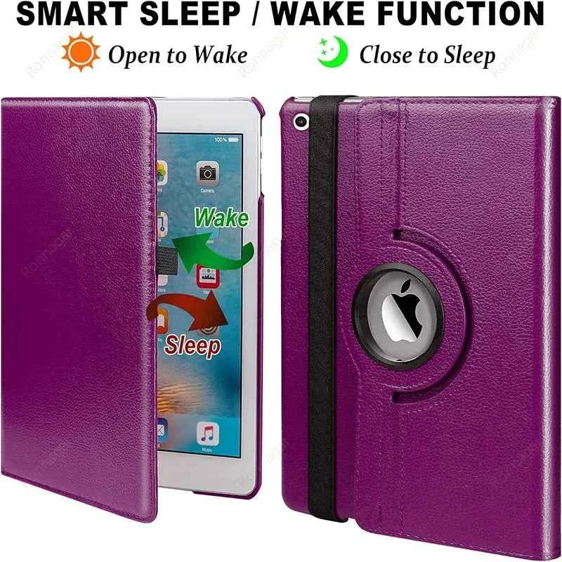 Case For iPad Air2 Air1 Cover 5th 6th 7 8 9 10.2 Funda iPad A19 2026 A16 2025 Air11 2025 Pro11 9.7 2018 2017 360° Rotating Case