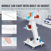 Charger l'image dans la visionneuse de galerie, Amocart Lab Trolley 3-Layer Rolling Cart Metal Mobile Trolley  220 lbs Weight Capacity for Lab Clinic Beauty and Salon
