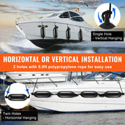 Charger l'image dans la visionneuse de galerie, Inflatable Ribbed Fender with Center Holes Marine Boat Dock Fender Bumper with Air Pump 4 Needles 4 Ropes &amp; Storage Bag
