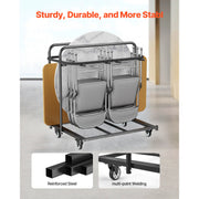 Bild in Galerie-Viewer laden, Amocart 400 LBS Folding Chair Rack Cart with Swivel Casters fit 5 Tables+14 Chairs Storage Dolly Chair Holder for Party Hotel
