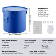 Load image into Gallery viewer, Amocart 10 Gal Fryer Grease Bucket Carbon/Stainless Steel Rust-Proof Coat Transport Container Lock Clips Filter Bag for Hot Oil
