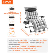 Load image into Gallery viewer, SucceBuy Zero Gravity Chair Zero Gravity Recliner Lounge Chair Adjustable Anti Gravity Chair with Cushion Footrest and Cupholder
