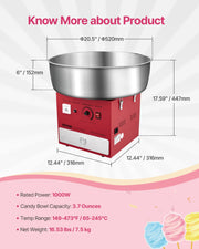 Load image into Gallery viewer, SucceBuy Electric Cotton Candy Machine 1000W Commercial Candy Floss Maker with Stainless Steel Bowl for  Birthday Family Party
