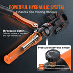 Amocart Copper Pipe Crimping Tool Hydraulic Driven Press Tool with 3/8" 1/2" 5/8" 1" Jaws for ASTM F1807 Pex Pipe Copper Ring
