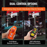 Amocart 2200 lbs Electric Hoist Single/Double Slings Lift Crane Hoist with Wireless/Wired Control Electric Winch for Garage