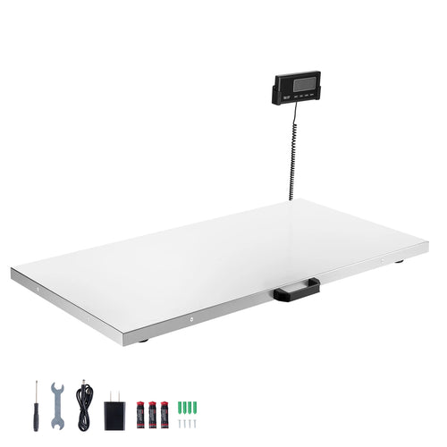 SucceBuy 0.1lbs Accuracy 660lbs Digital Shipping Scale with LCD Display Hold/Tare Function & AC/DC Power Supply Fit for Packages