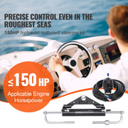 Load image into Gallery viewer, Amocart 150HP Hydraulic Outboard Steering Kit Boat Marine System, 20Ft Hose &amp; Built-in Two-Way Lock Cylinder, Boat Accessories
