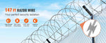 Amocart Razor Wires Razor Barbed Wire Razor Wire Fencing Fence Double Spiral Barbed Wire Galvanized Wire Rolls Razor for Garden