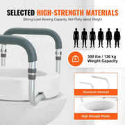 Load image into Gallery viewer, Amocart Raised Toilet Seat 3.5" Height Raised 300 lbs Weight Capacity for Standard Round Toilet Aluminum Handrail
