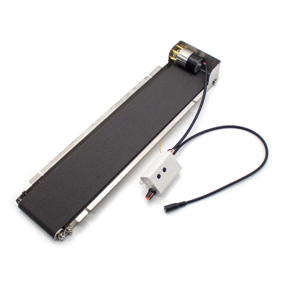 85*460mm Mini Conveyor Belt Stainless Steel Frame PU Belt DC24V Automatic Track Cargo Lane Channel Conveyor Load 3.5-5KG
