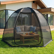 Load image into Gallery viewer, Pop Up Screen House Tent 10x10 FT, Snap-fit Black Mesh Screen Gazebo with Peaked Roof, Portable Screen Room Canopy Shelter with Sandbags for Camping, Backyard, Picnic
