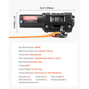 Bild in Galerie-Viewer laden, SucceBuy 2500/3500LBS 12V Wired Electric ATV/UTV Winch with 32/39ft Synthetic Rope Aluminum Fairlead Mount Plate for Towing Car
