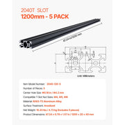 Load image into Gallery viewer, SucceBuy Linear Rail 4-5 PCS 1000mm/1200mm/1500mm/2000mm T Slot 2040 Aluminum Extrusion Profile for 3D Printer, CNC Machine DIY

