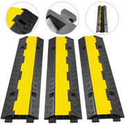 Load image into Gallery viewer, SucceBuy Cable Protector Ramp Wire Cable Cover Cord Guard 2 Channels Rubber + PVC 11000LBS Speed Bump Parking Driveway Traffic
