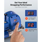 SucceBuy Electric Strapping Machine with Digital Display fit 0.39-0.74in Wide Straps Handheld Pallet Banding Tool for Packaging