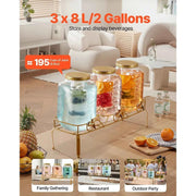 Load image into Gallery viewer, Amocart Beverage Dispenser Drink Dispensers for Parties, Glass Juice Dispenser with Metal Stand Lemonade Juice Water Dispensers
