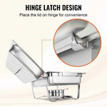 Amocart 8QT Rectangle Chafing Dish 2/4/6 Packs w/ Full Size Pans Buffet Catering Warmer Server Folding Stand Fuel Holder Tray