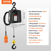 Load image into Gallery viewer, Amocart 1100lbs Electric Hoist Winch 2/3-in-1 Portable Power Winch Crane with Wireless Remote Control for Overload Protection
