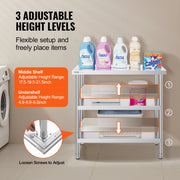 Load image into Gallery viewer, SucceBuy Stainless Steel Food Prep Table Commercial Kitchen Worktable with 2 Adjustable Undershelf for BBQ Kitchen Home Garage

