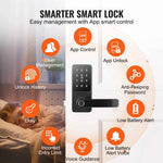 Amocart Smart Lock 5 in 1 Smart Door Knob Fingerprint Deadbolt with App Control Bluetooth Smart Lock Keyless Entry Door Lock
