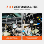 Amocart 28 Pcs Universal Radiator Pressure Tester Kit Manual Pump Color-coded Steel Test Cap Adapter Toolbox For Car Motorcycle