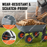 Amocart Dump Cart Poly Garden Dump Cart Easy to Assemble Steel Frame Dump Wagon with 2-in-1 Convertible Handle Safe Transport