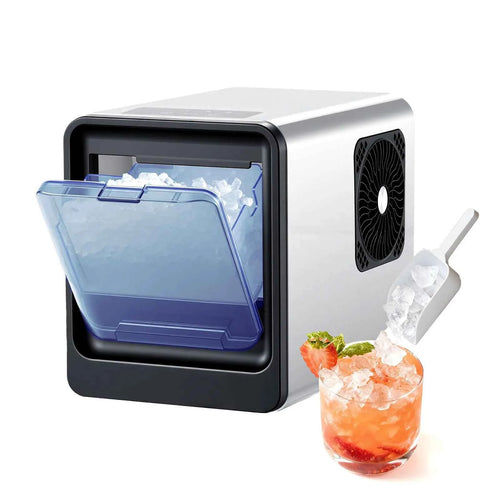 Amocart Countertop Ice Maker 33 44 lbs per Day Self-Cleaning Portable Machine w/Scoop Drawer-Style Ice Access Ice-Making Machin